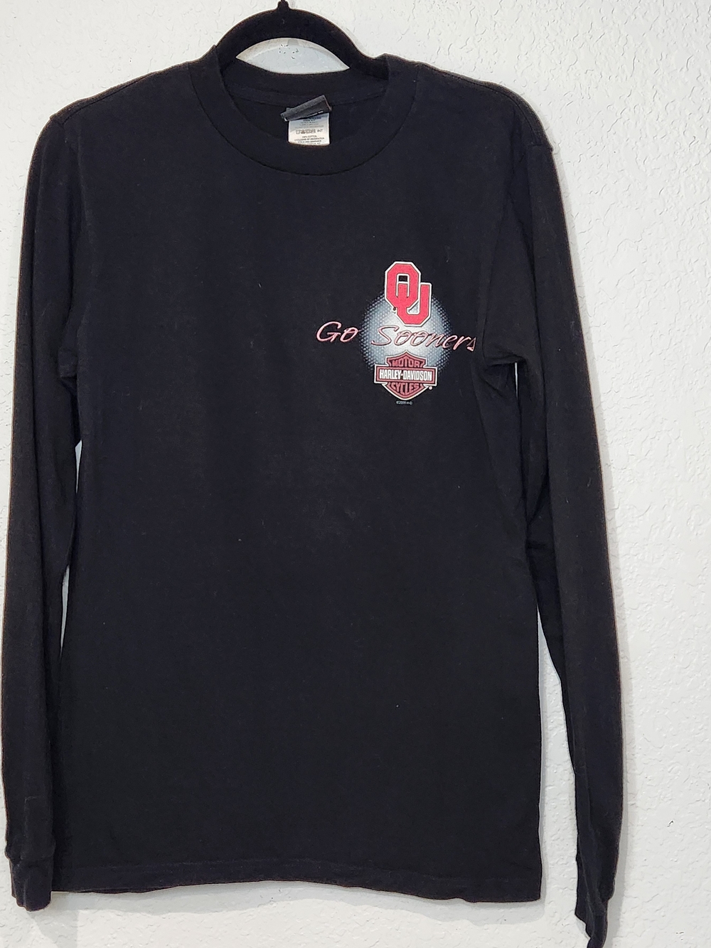 Harley-Davidson Black Long-Sleeve Kids Tee with Red OU Logo